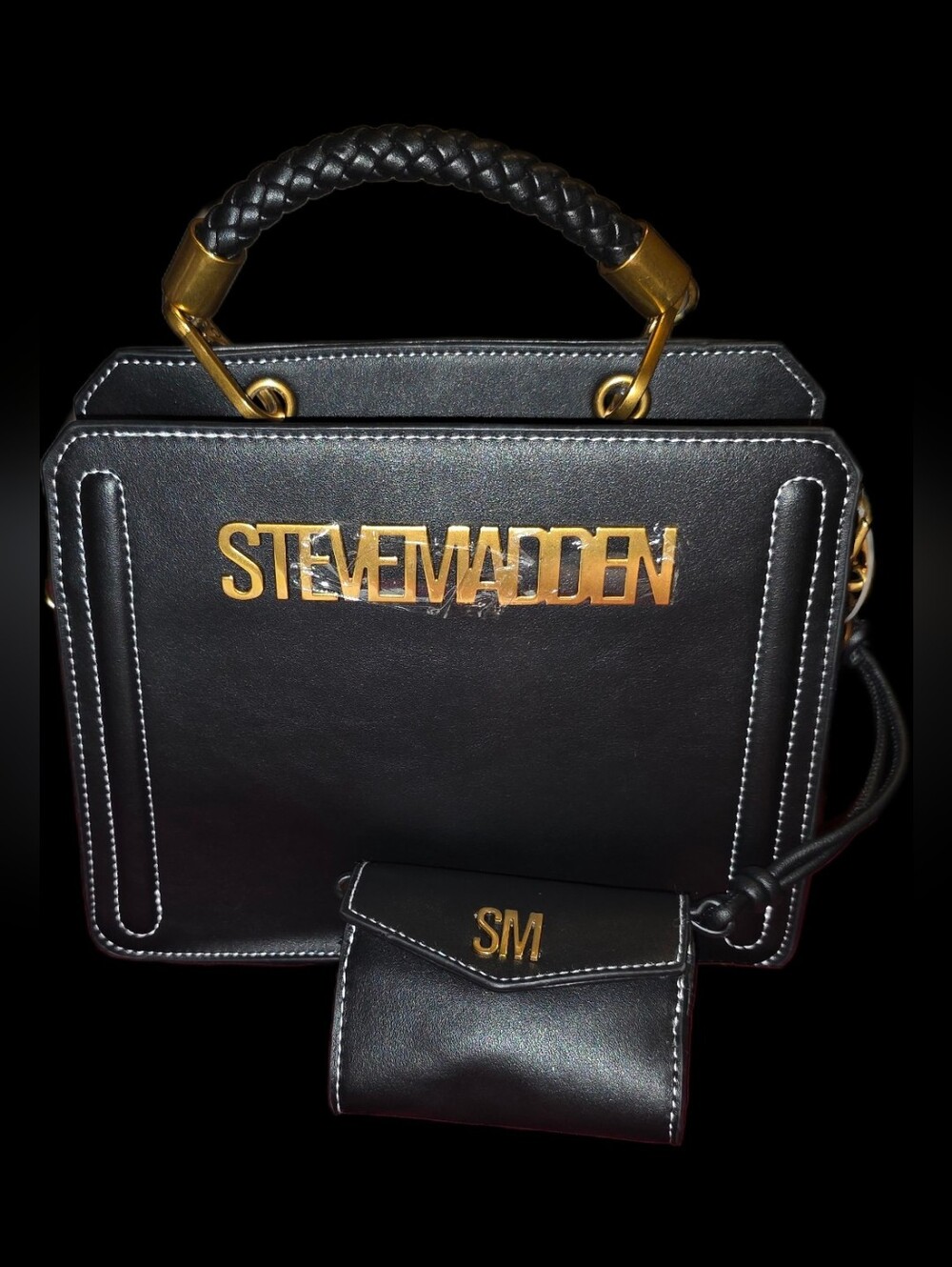 Steve Madden Black Bevelyn Satchel - Picture 2 of 16